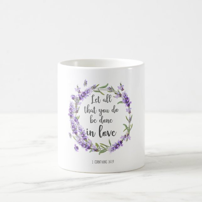Tasse de café avec verset biblique (Centre)
