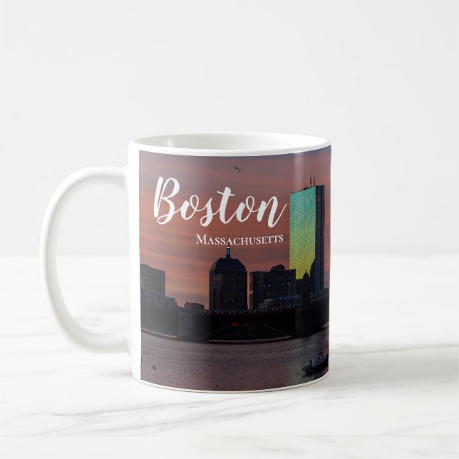 Tasse de café avec vue sur Boston Massachusetts (Gauche)