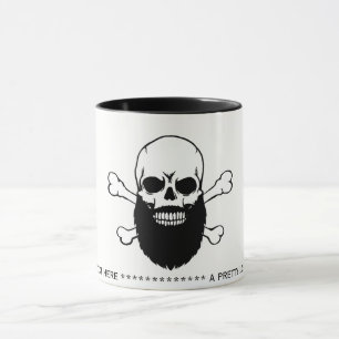 Tasse de café barbue de message de crâne