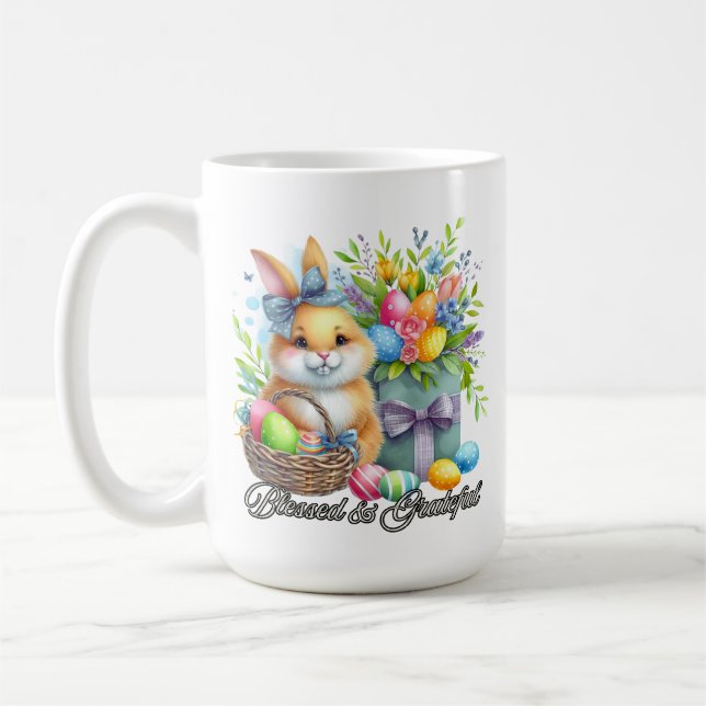 Tasse de café Bénédictions de Pâques - Bénie et re (Gauche)