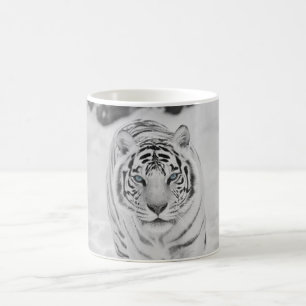Tasse de café blanche de tigre