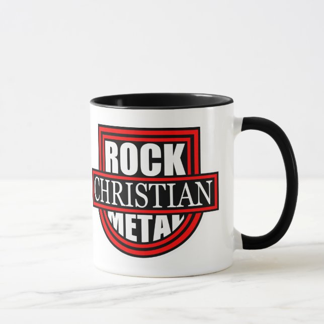 Tasse de café blanche/noire Rock/Metal chrétien (Droite)