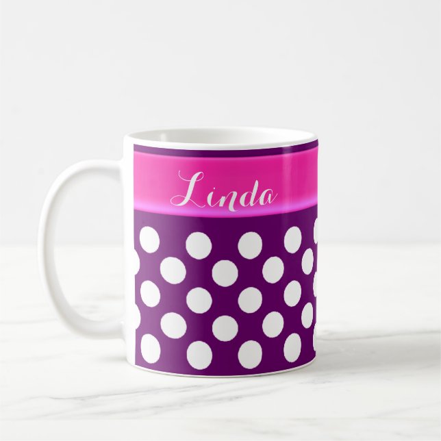 Tasse de café blanche pourpre personnalisée de (Gauche)