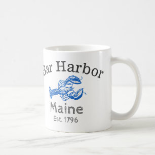 Tasse de café bleue du "Maine de port de barre" de