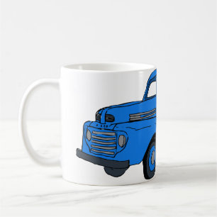 Tasse de café bleue vintage de camion/tasse
