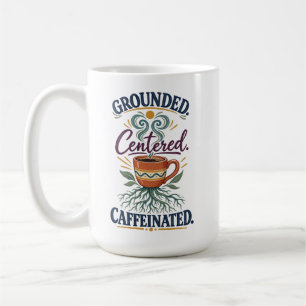 Tasse de café bohème centrée et caféinée avec équi