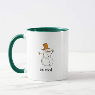 Tasse de café Bonhomme de neige solitaire Be Cool