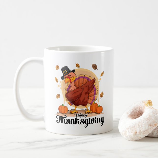 Tasse de café Bonne Action de grâce (Avec donut)