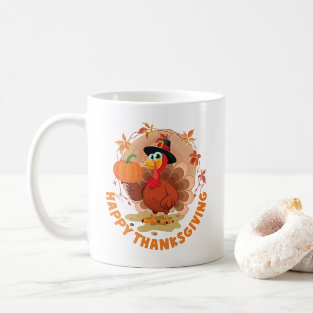 Tasse de café Bonne Action de grâce (Avec donut)