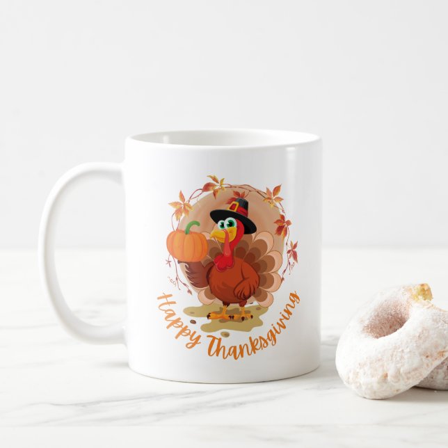 Tasse de café Bonne Action de grâce (Avec donut)