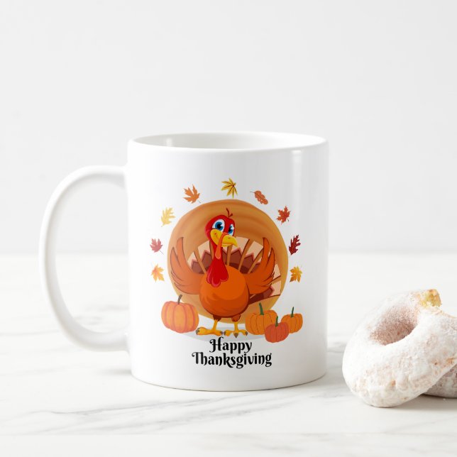 Tasse de café Bonne Action de grâce (Avec donut)