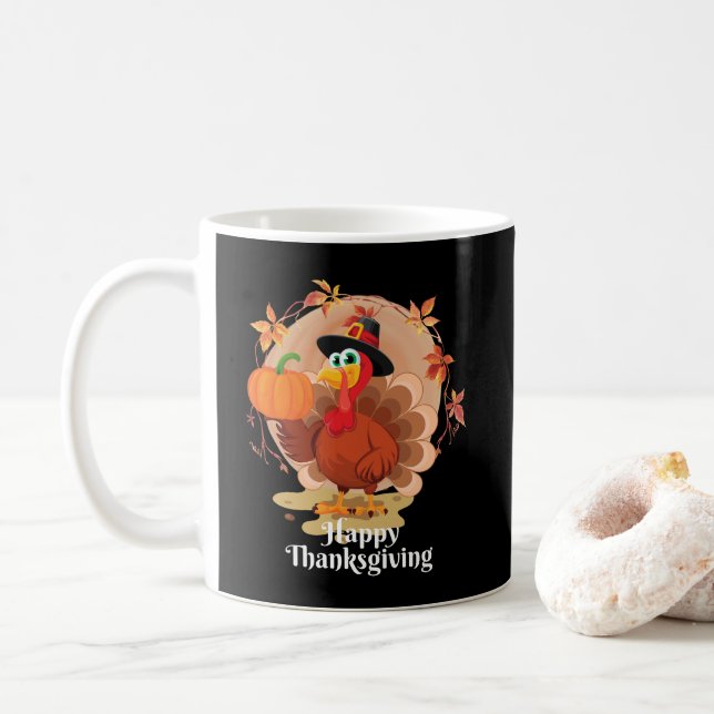 Tasse de café Bonne Action de grâce (Avec donut)