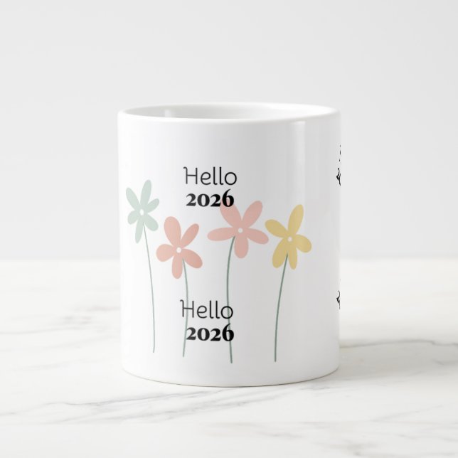 Tasse de café Bonne année 2026 Floral (Devant)