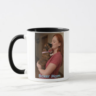 Tasse de café Boxer Maman avec un adorable chiot B