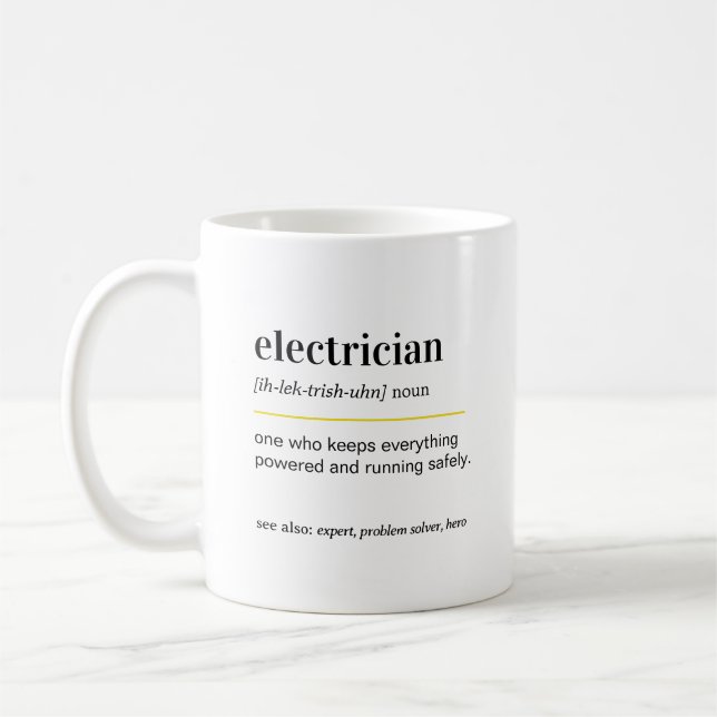 Tasse de café cadeau d'électricien drôle (Gauche)