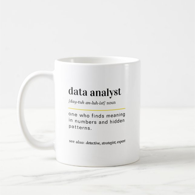 Tasse de café cadeau drôle pour analyste de donnée (Gauche)