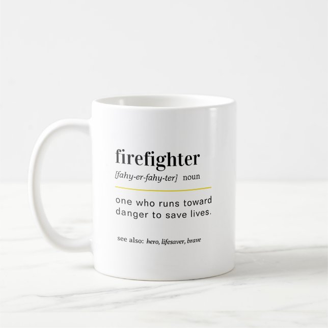 Tasse de café cadeau drôle pour pompier (Gauche)