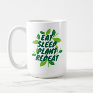 Tasse de café cadeau pour jardinier Eat Sleep Plan