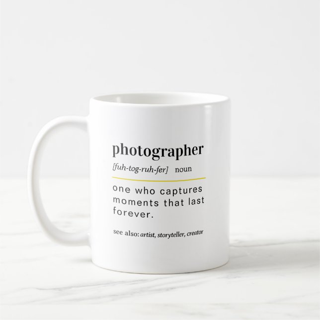 Tasse de café cadeau pour photographe drôle (Gauche)