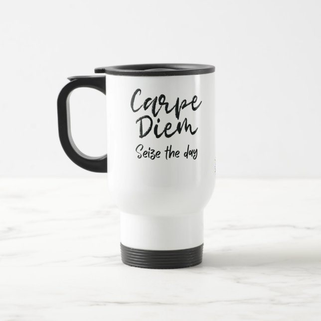 Tasse de café Carpe Diem Dark Academia typographie (Gauche)