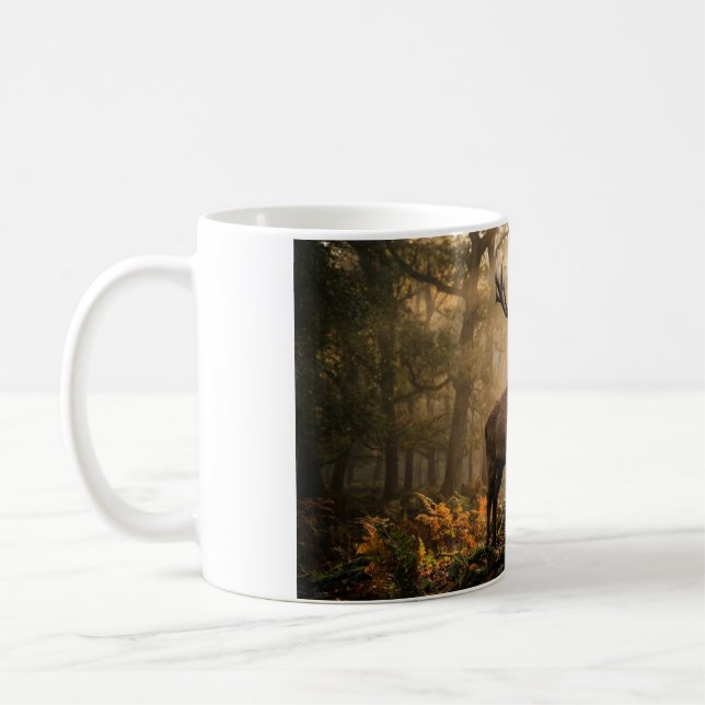 Tasse de café Cerf rouge dans la forêt (Gauche)
