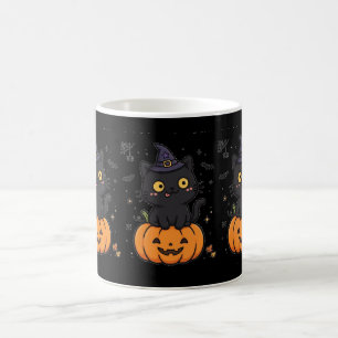 Tasse de café Chapeau de Sorcière Chat Noir Hallow