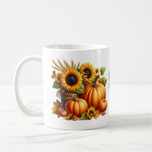 Tasse de café Citrouilles et Tournesols d'Automne