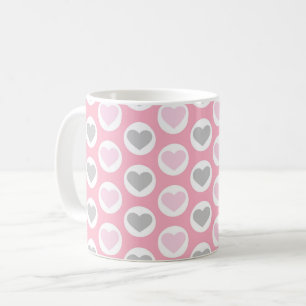 Tasse de café coeurs gris et rose Mug de la Saint-