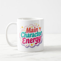 Tasse de café colorée Énergie de personnage princi