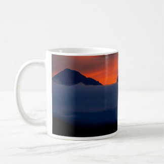 Tasse de café coucher de soleil