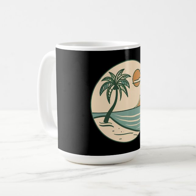 Tasse de café Coucher de soleil sur la plage tropi (Devant gauche)