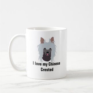 Tasse de café crêtée chinoise de chien - Chinois