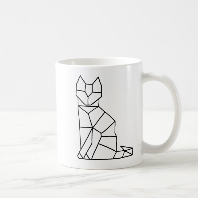 Tasse de café cubique de chat (Droite)