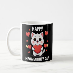 Tasse de café Cute Happy Meowentine’s Day pour ama