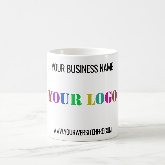 Tasse de café d'affaires avec logo et texte person (Centre)