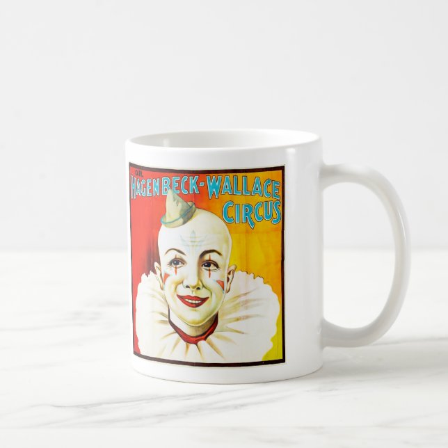 Tasse de café d'affiche de cirque de clown de Vtg (Droite)
