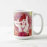 Tasse de café d'améthyste d'Alphonse Mucha