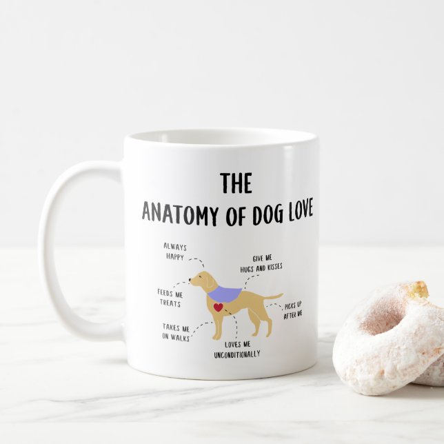 Tasse de café d'anatomie d'amour de chien (Avec donut)