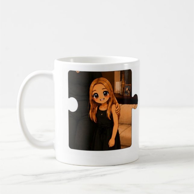 Tasse de café d'anniversaire de famille mignonne p (Gauche)