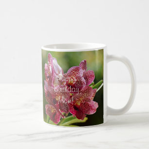Tasse de café d'anniversaire de groupe d'orchidée
