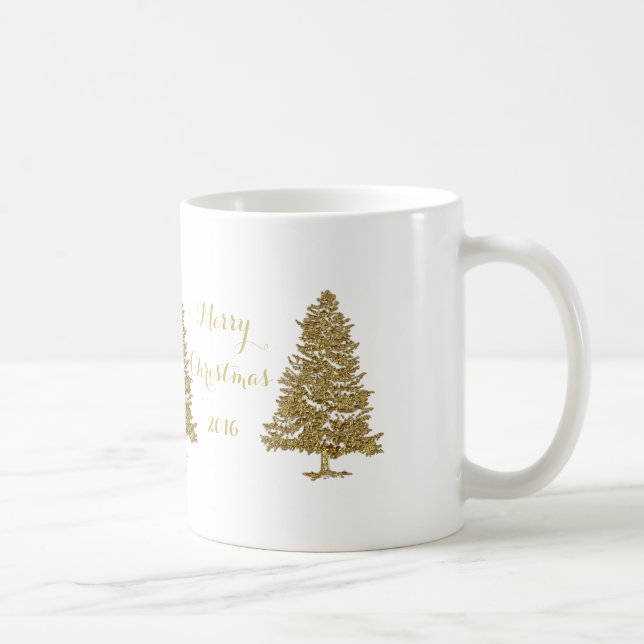Tasse de café d'arbres de Noël d'or (Droite)