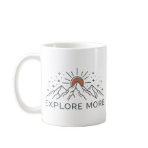 Tasse de café d'aventure en montagne à explorer da