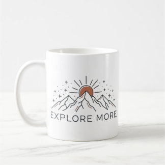 Tasse de café d'aventure en montagne à explorer da