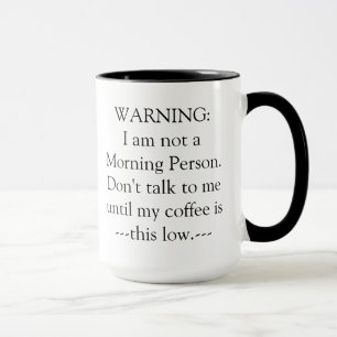 Tasse de café d'avertissement