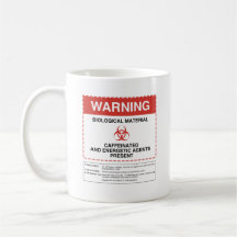 Tasse de café d'avertissement de Biohazard (carré)