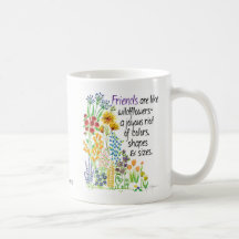 Tasse de café de "amis" ; fleurit la tasse de