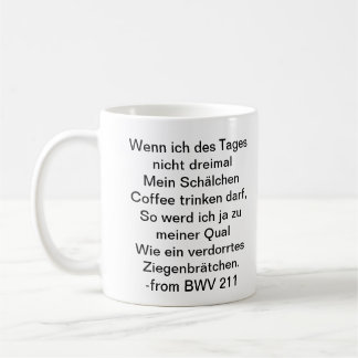Tasse de café de Bach - Allemand