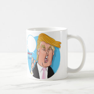 Tasse de café de bande dessinée de Donald Trump -