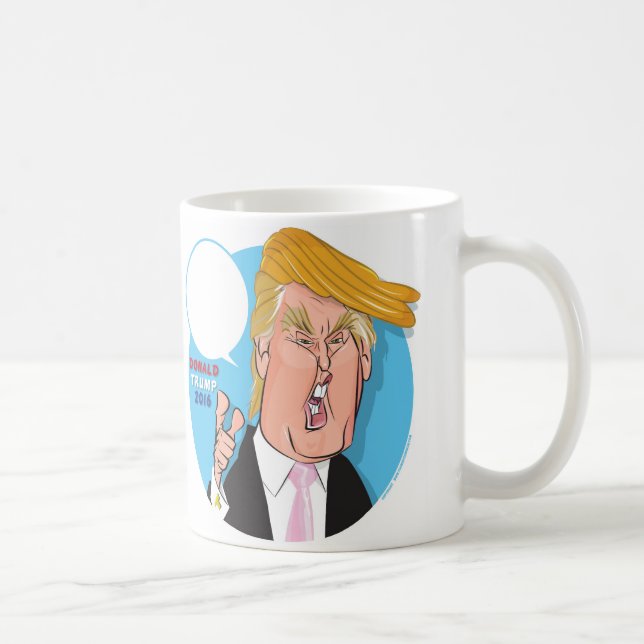 Tasse de café de bande dessinée de Donald Trump - (Droite)
