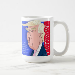 Tasse de café de bande dessinée de Donald Trump